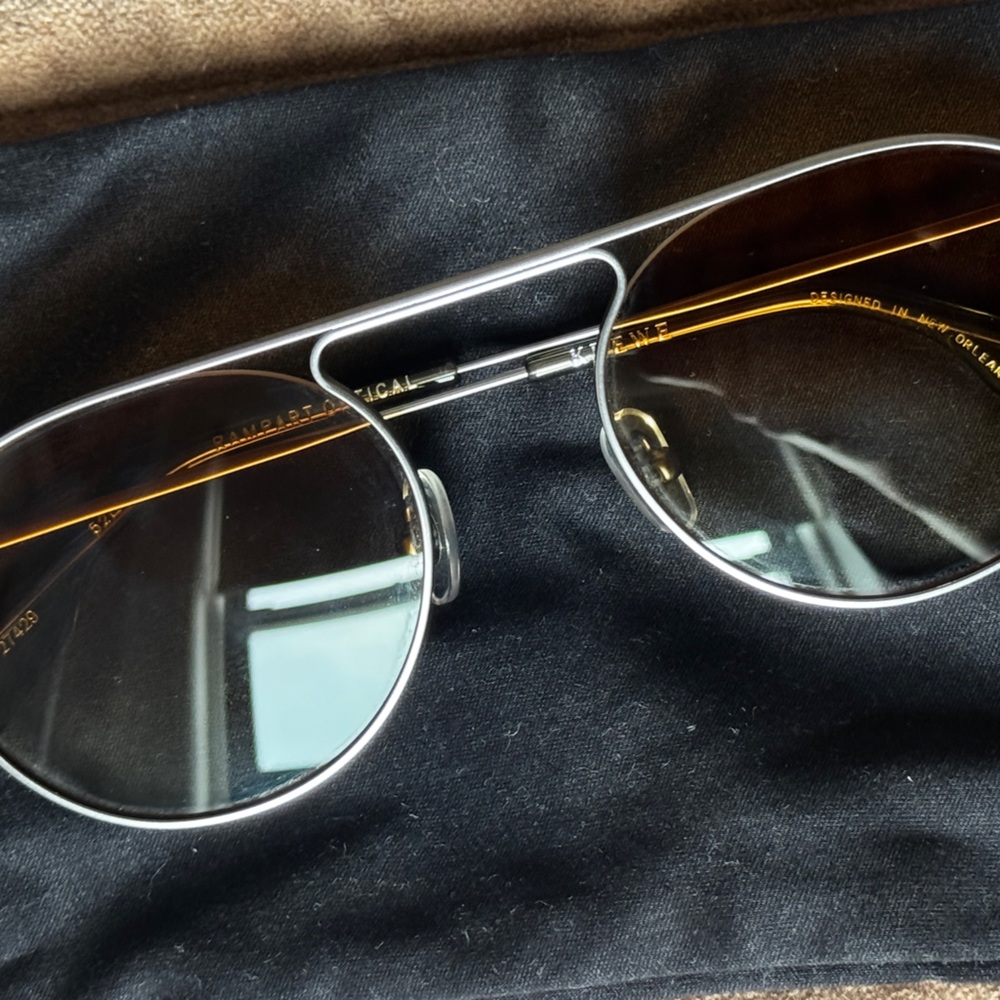 KREWE RAMPART Aviator Sunglasses with Custom Amber Lenses - Picture 2 of 3